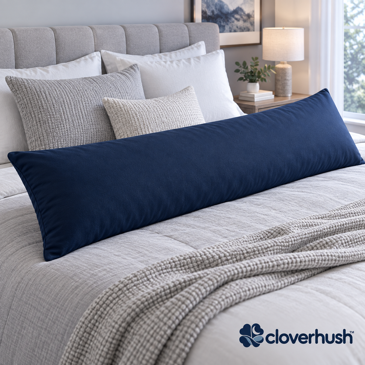 Navy Long Body Pillow
