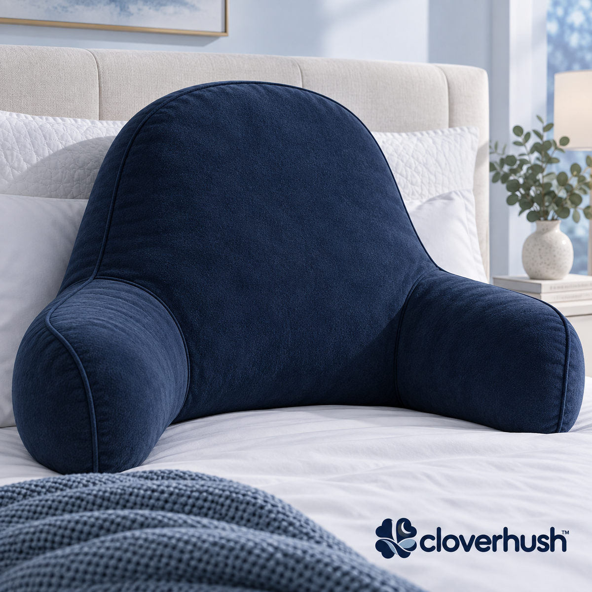 Navy Reading Pillow with Arms