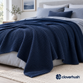 Navy Waffle Weave Blanket