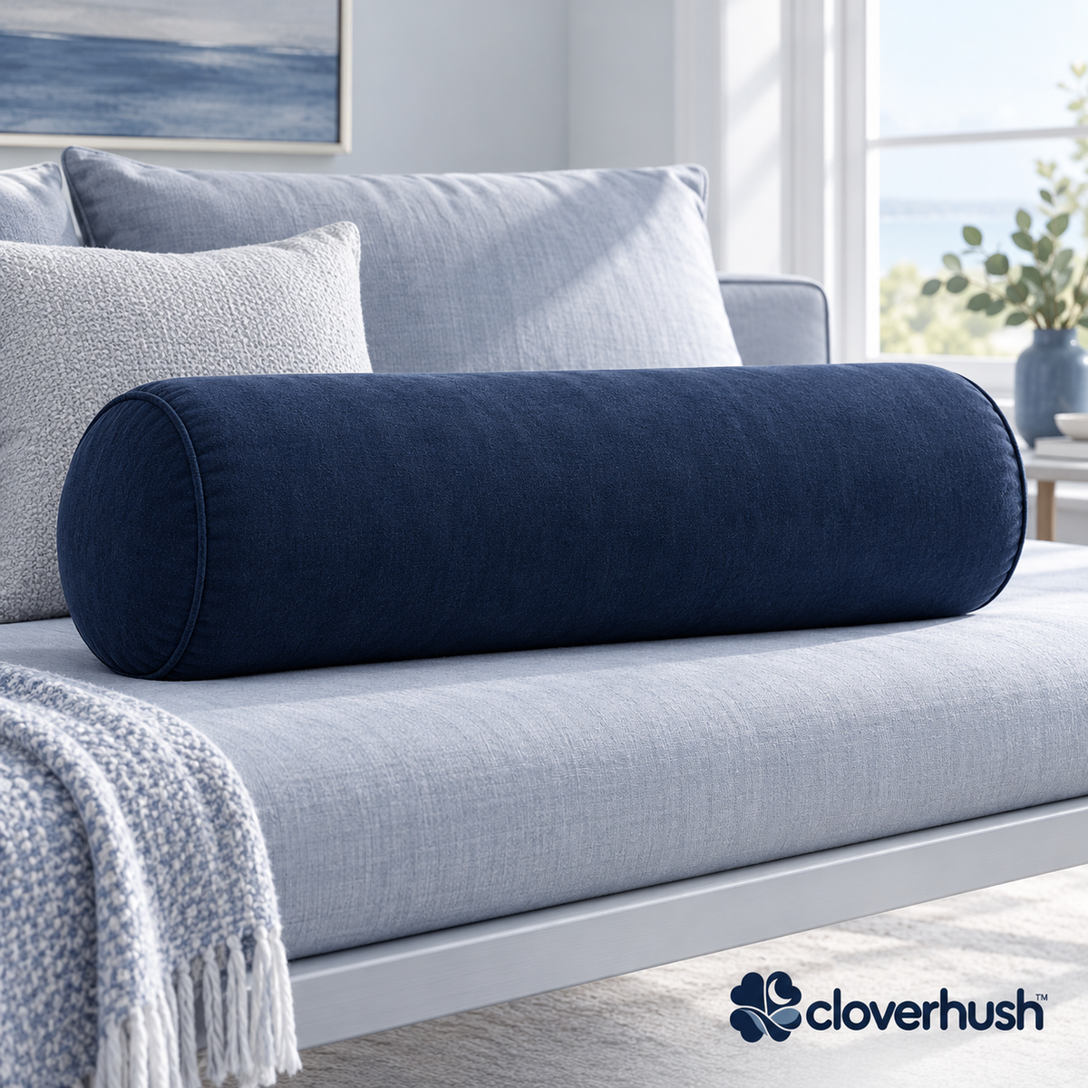 Navy Bolster Pillow
