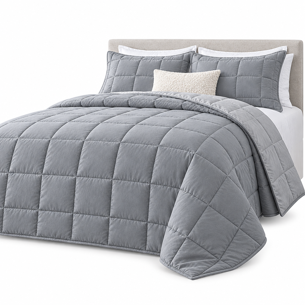 Navy & Gray Reversible Quilt