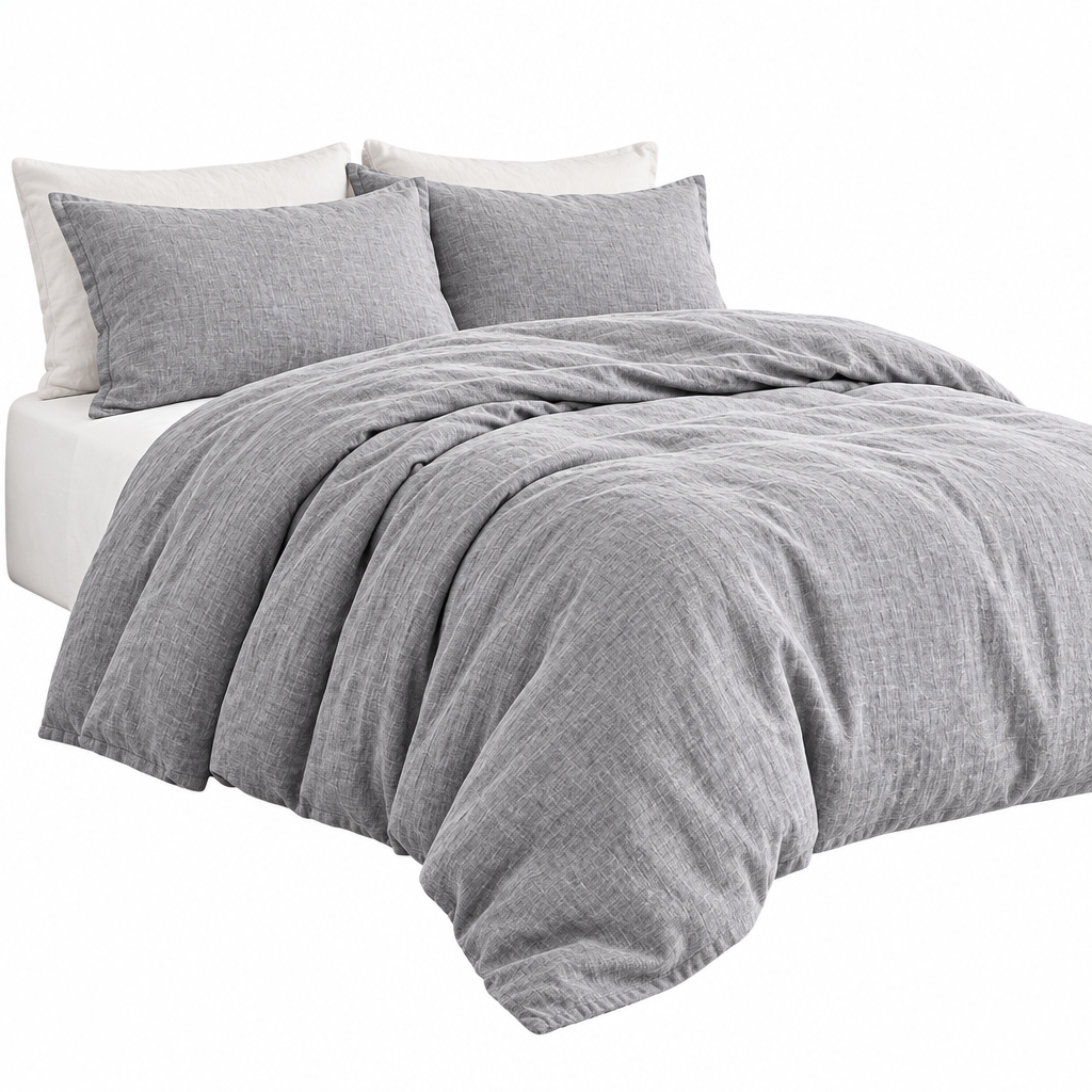 Textured Navy Duvet Cover Set