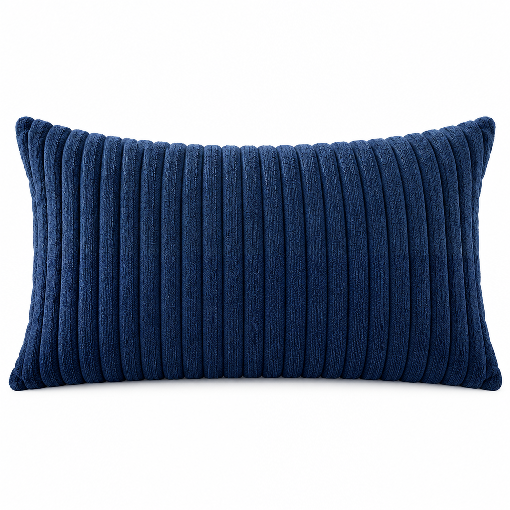 Navy Ribbed Lumbar Pillow
