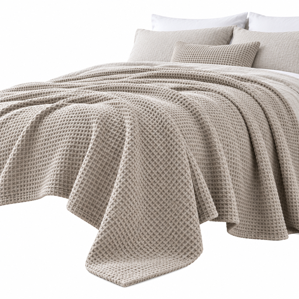 Navy Waffle Weave Blanket