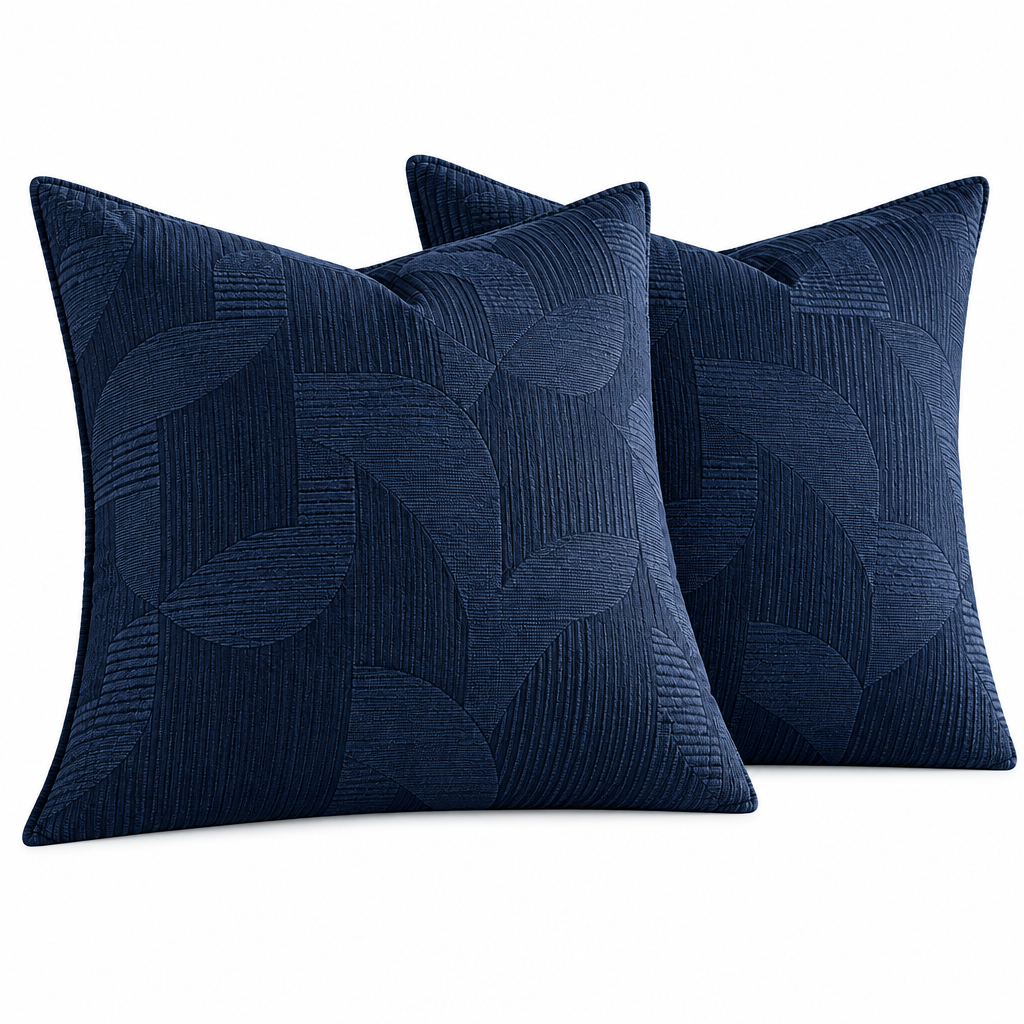 Navy Geometric Euro Shams