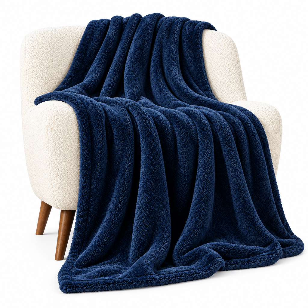 Midnight Navy Plush Throw