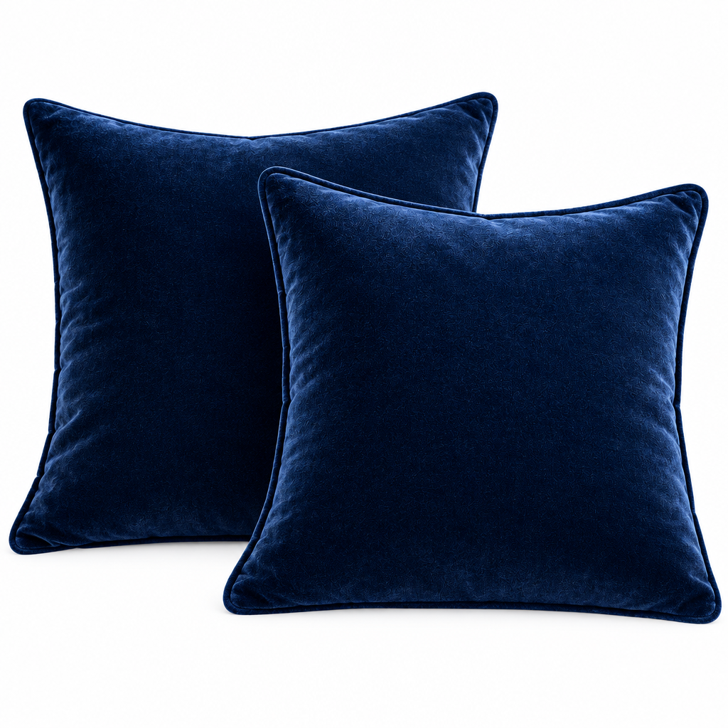 Navy Velvet Throw Pillows