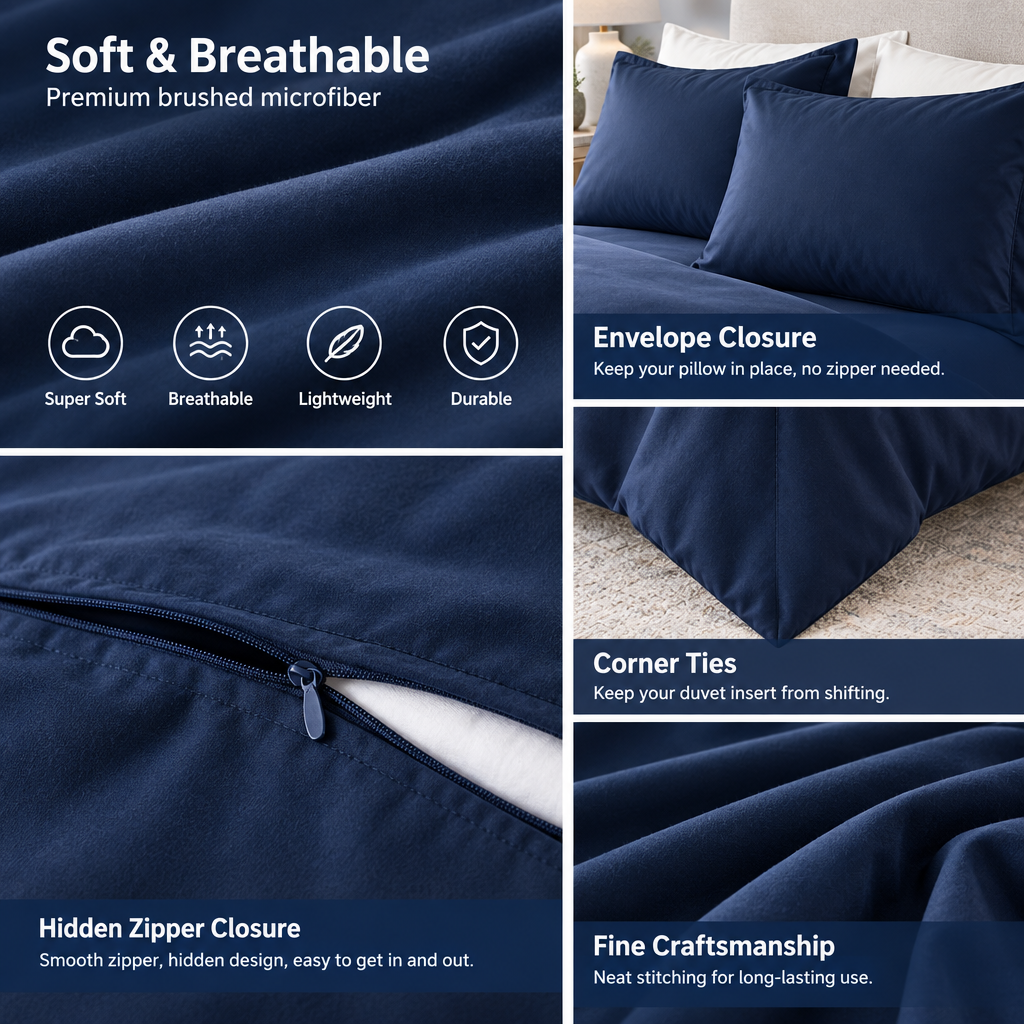 Midnight Navy Duvet Cover Set