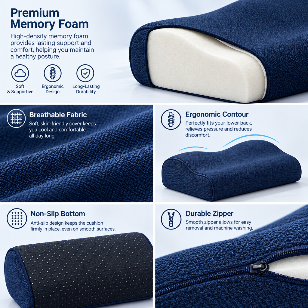 Navy Contour Pillow